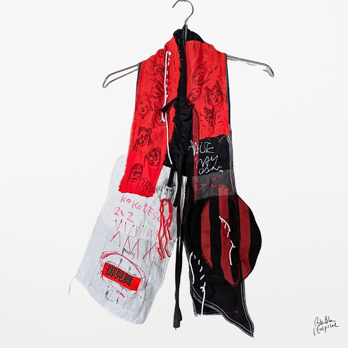 Hand-Drawn Face Scarf