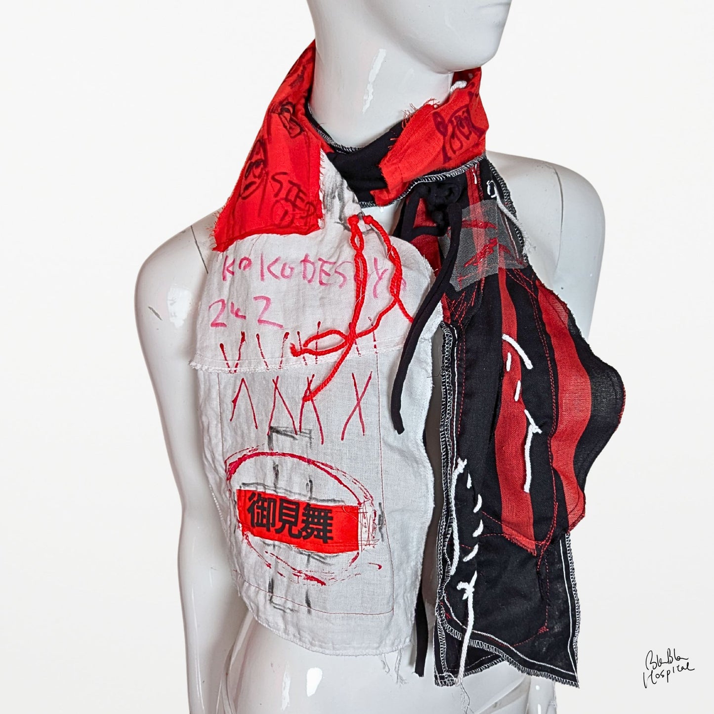 Hand-Drawn Face Scarf