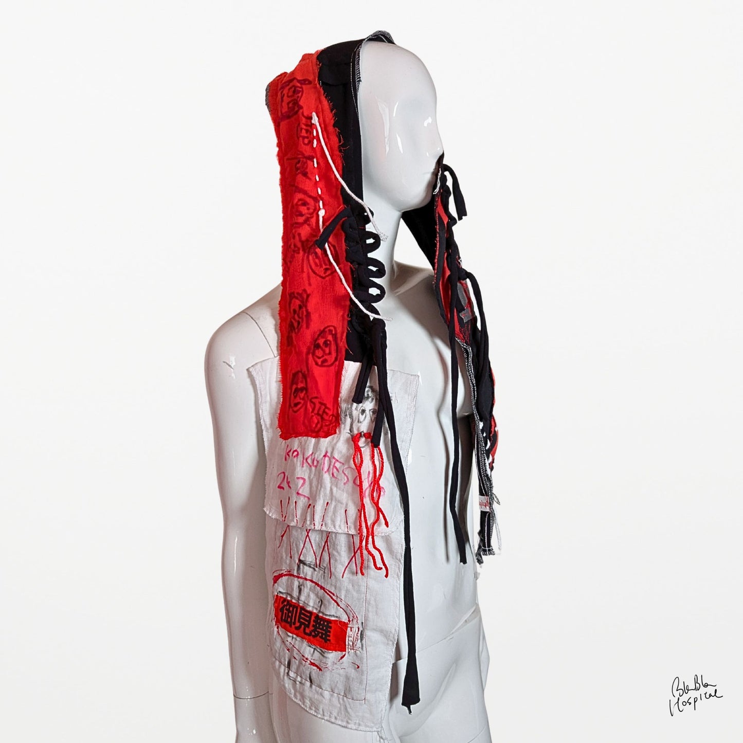 Hand-Drawn Face Scarf