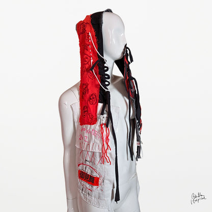 Hand-Drawn Face Scarf