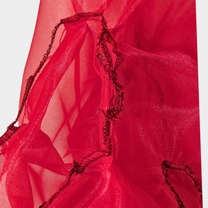 Red Air – No.04 | Sheer Red Organza Gingham  – Layering Piece