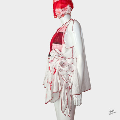 White Ward – No.02 | Black Cross Double Gauze Sleeveless Top