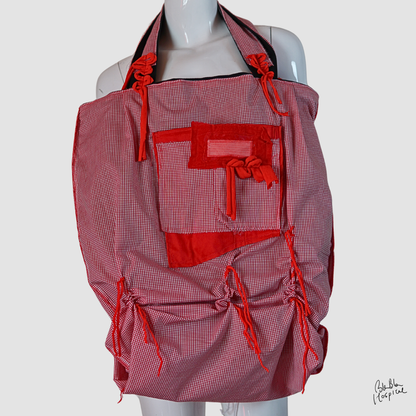 Carry the Whole Blabla World 00.1 | Red and White Gingham　- Art Tote Bag