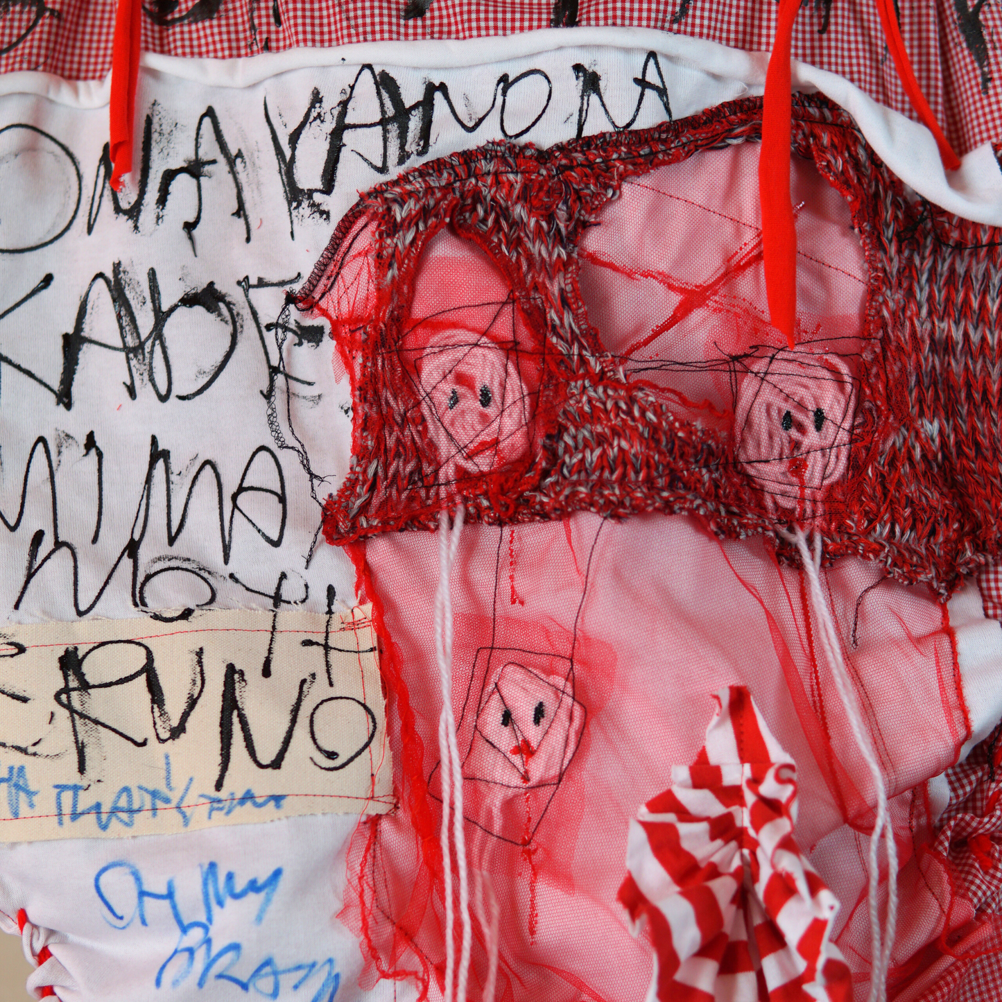 Carry the Whole Blabla World 00.1 | Red and White Gingham　- Art Tote Bag